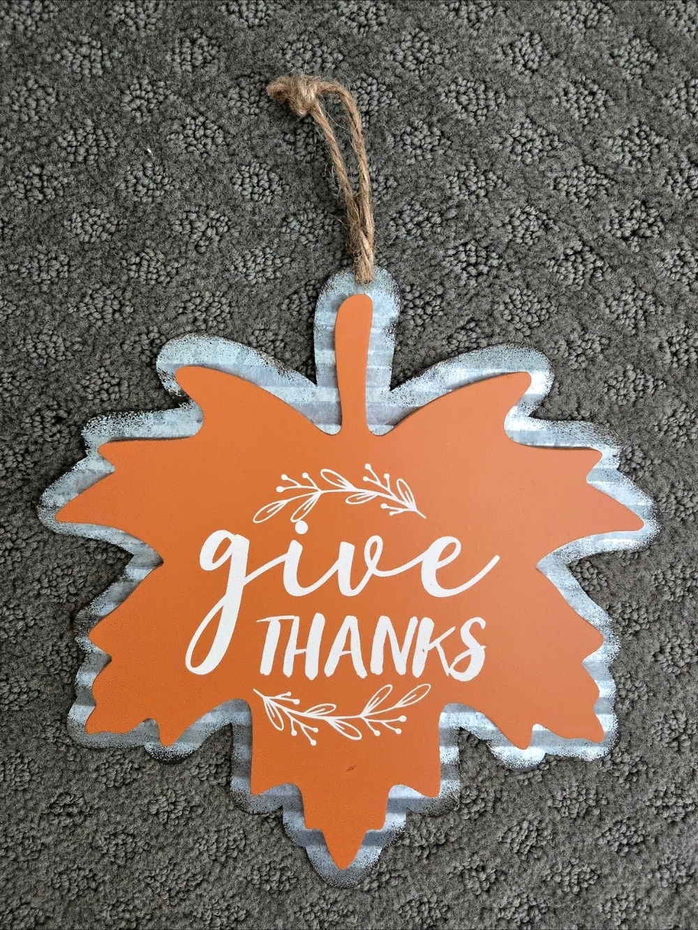 ( HomeGoods ) Fall Maple Leaf Wood & Metal Hanging Sign